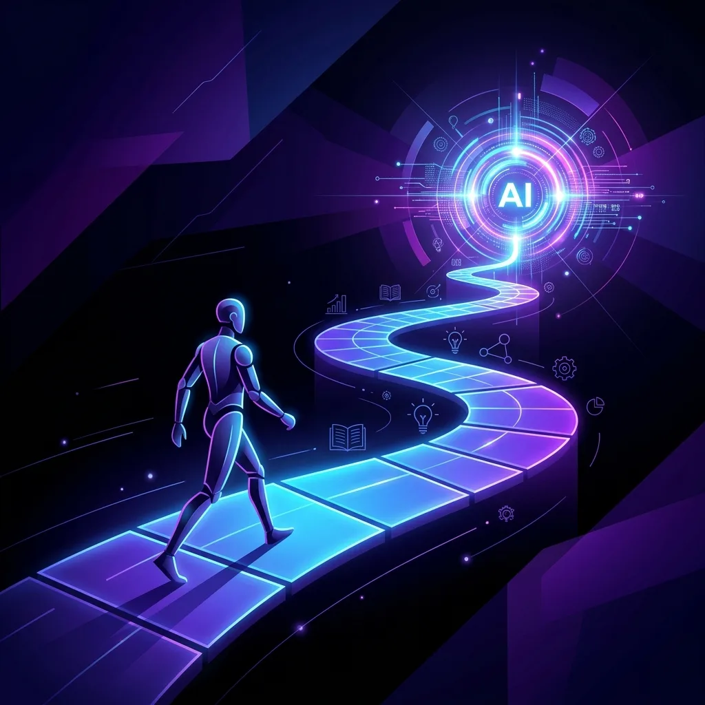 走向AI核心的抽象矢量图